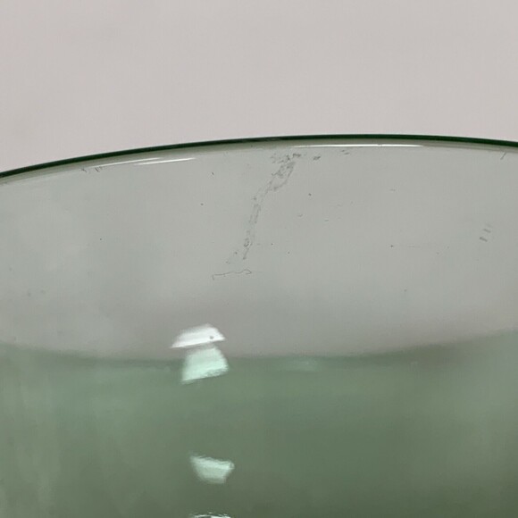 Low Sherbert Clear Light Green Footed Stemmed Glass Glasses 3 7/8" Lot of 4 - Picture 6 of 6